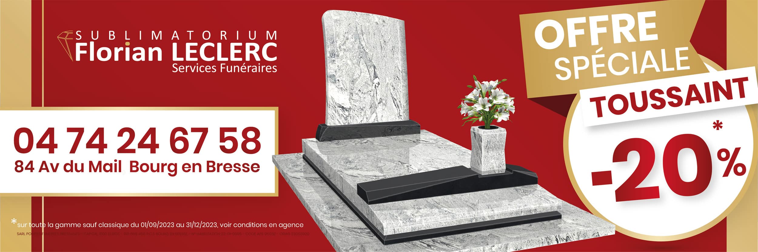 offre toussaint monument 20%